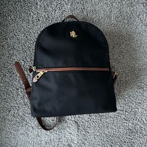 Lauren by Ralph Lauren Black and Brown Backpack